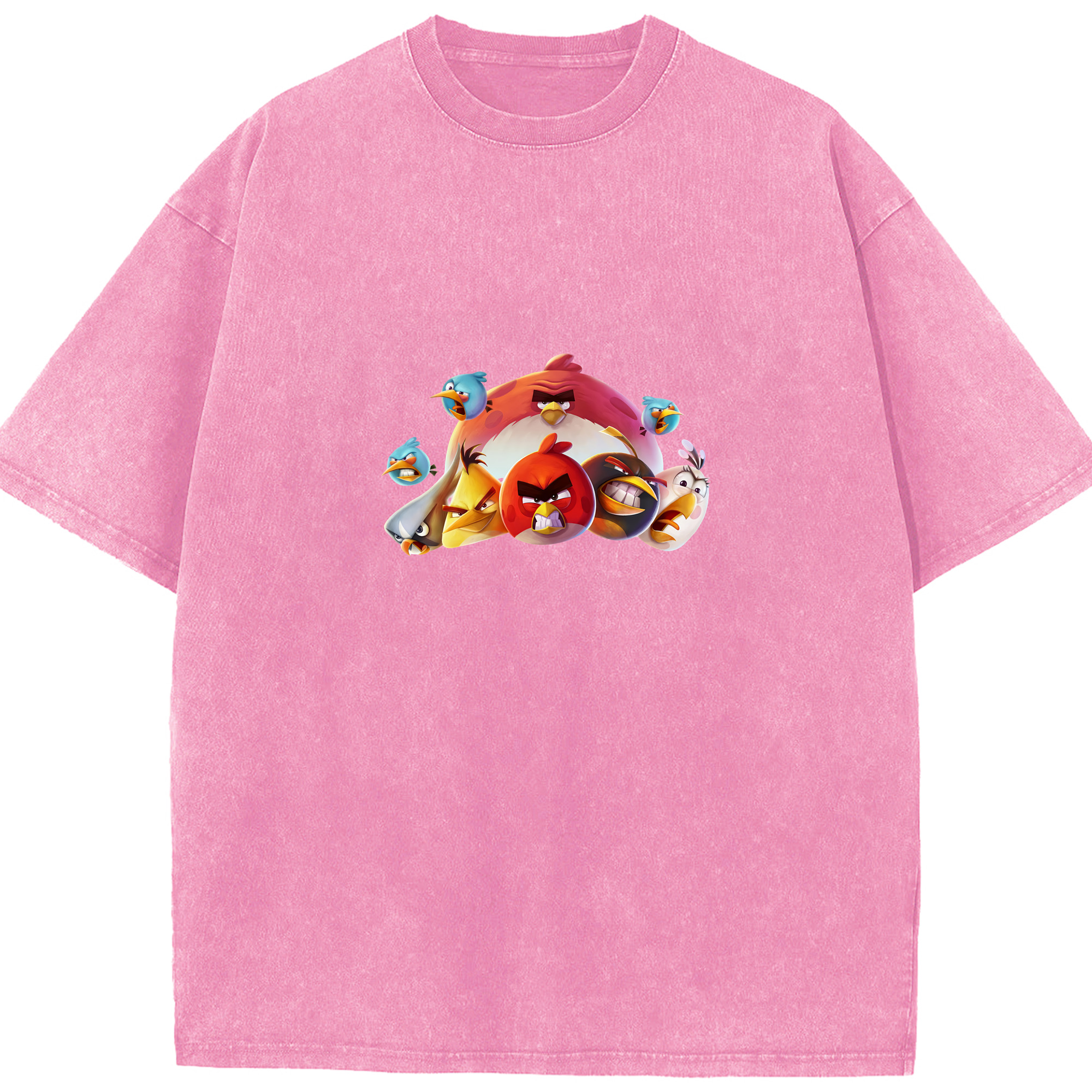 （画像用） Angry Birds アングリーバード 綿100% ヴィンテージ風 半袖Tシャツ（フロントプリント）